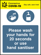 Please wash your hands for 20 seconds or use hand sanitiser (V2)
