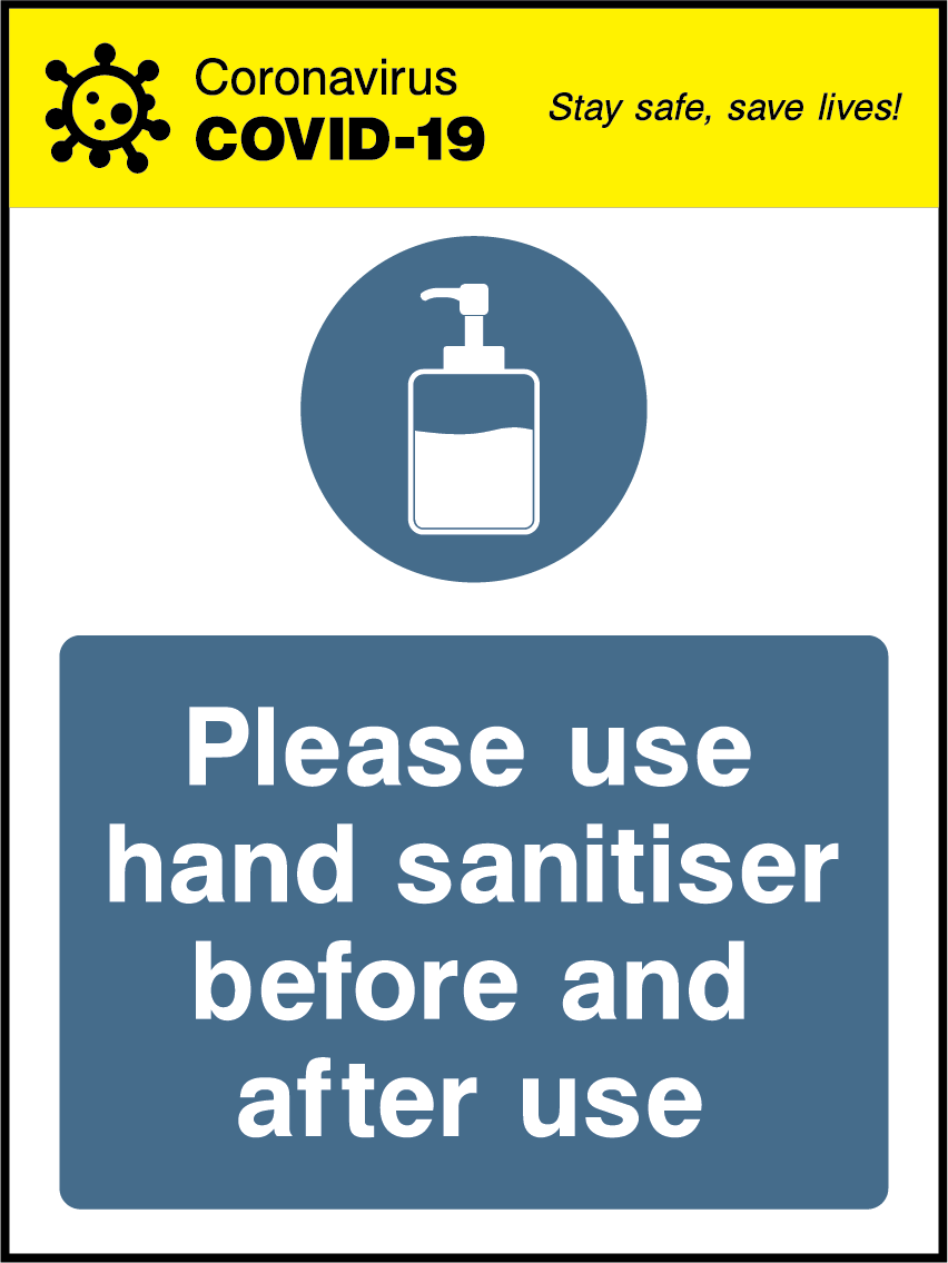 Please use hand sanitiser before and after use