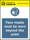 Face masks must be worn beyond this point