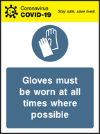 Gloves must be worn at all times where possible