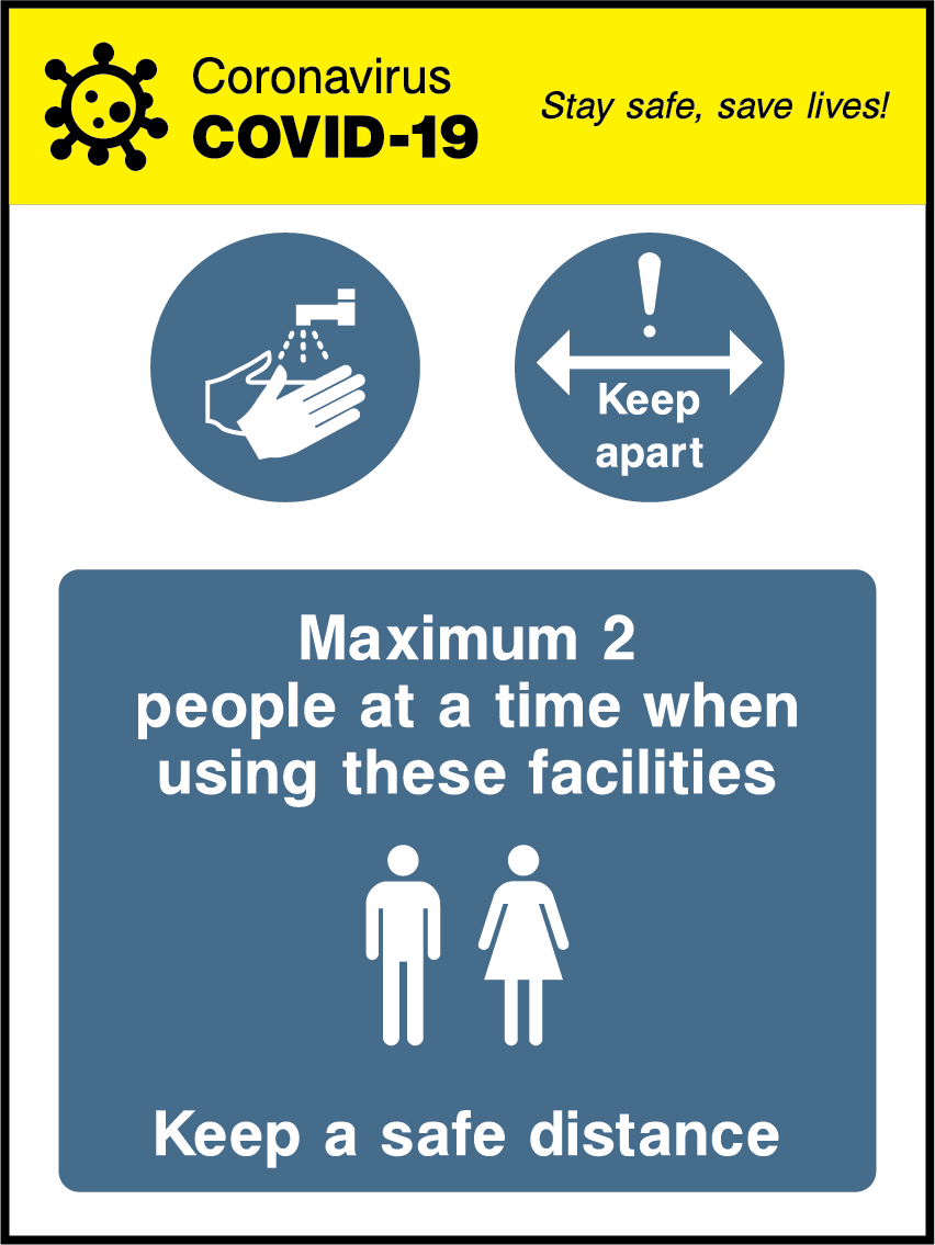 Max 2 person at a time when using these facilities