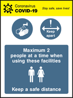 Max 2 person at a time when using these facilities