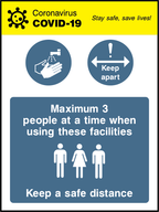 Max 3 person at a time when using these facilities