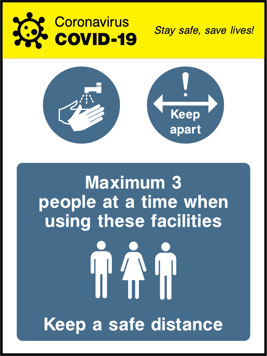 Max 3 person at a time when using these facilities