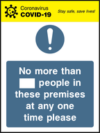 No more than _ people in these premises at any one time please (V1)