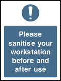 Please sanitise your work station before and after use