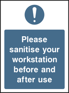 Please sanitise your work station before and after use