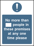 No more than _ people in these premises at any one time please (V2)