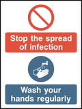 Stop the spread of infection, wash your hands regularly