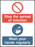 Stop the spread of infection, wash your hands regularly