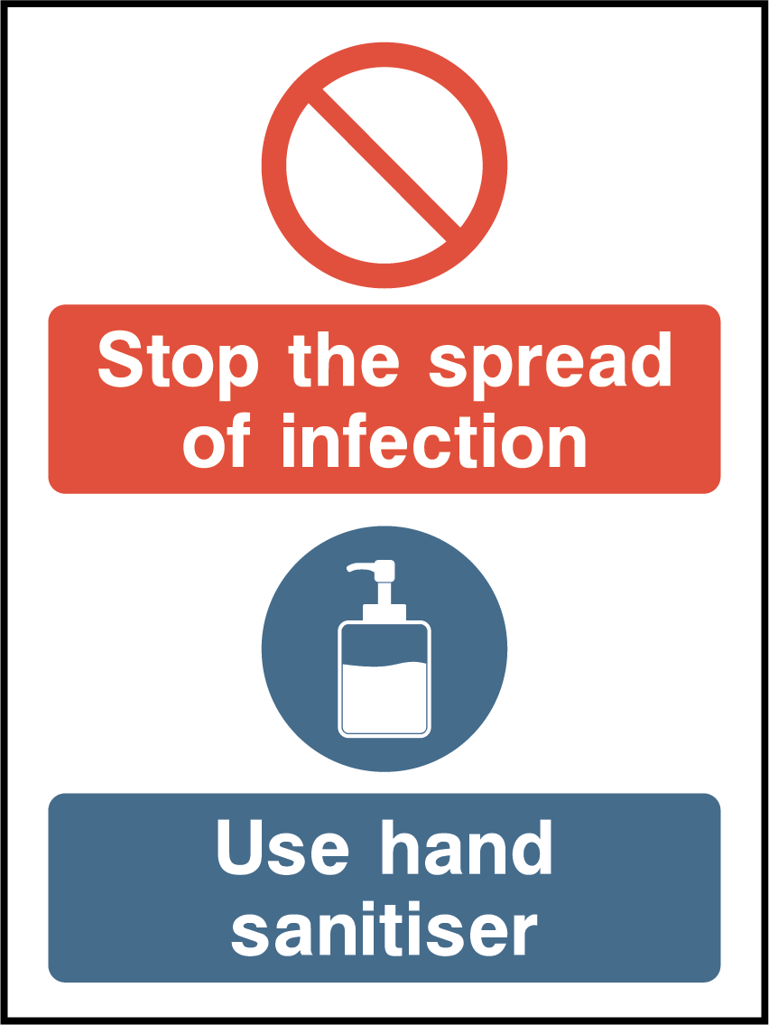 Stop the spread of infection, use hand sanitiser