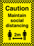 Caution, maintain social distancing (2m)