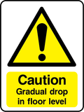 Caution gradual drop in floor level