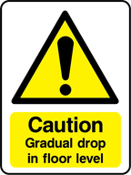 Caution gradual drop in floor level