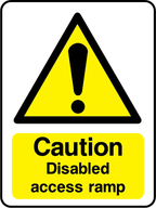 Caution disabled access ramp