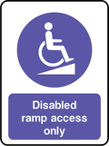Disabled ramp access only