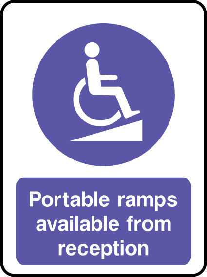 Portable ramps available from reception
