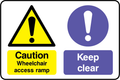 Caution wheelchair access ramp, keep clear