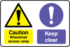 Caution wheelchair access ramp, keep clear