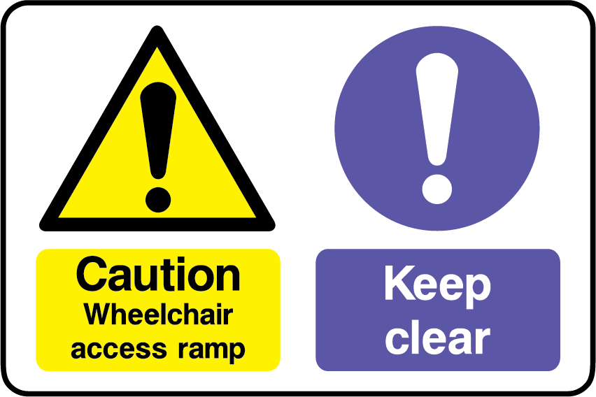 Caution wheelchair access ramp, keep clear