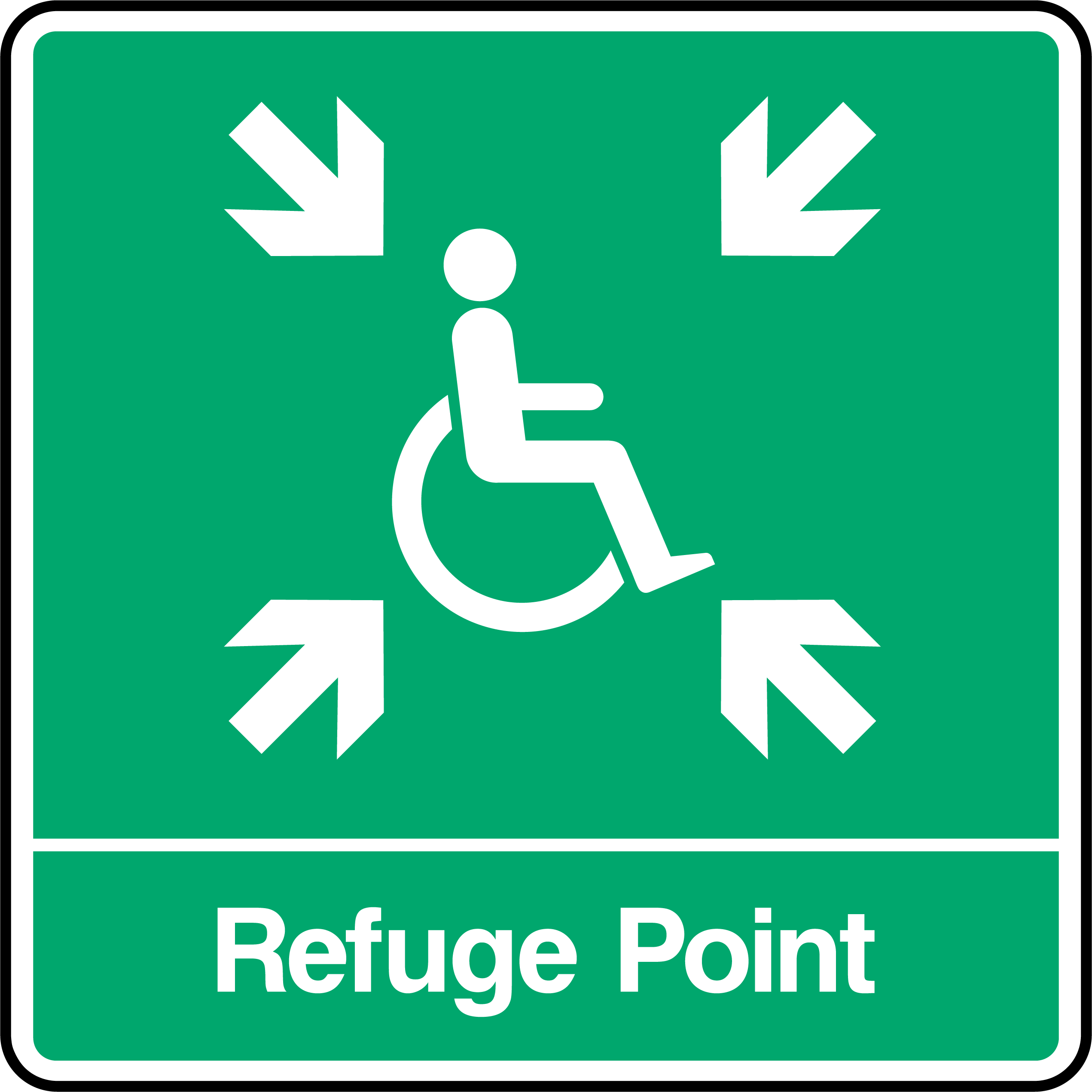 Refuge point (with arrows)