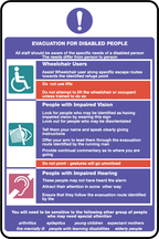 Evacuation for disabled people notice
