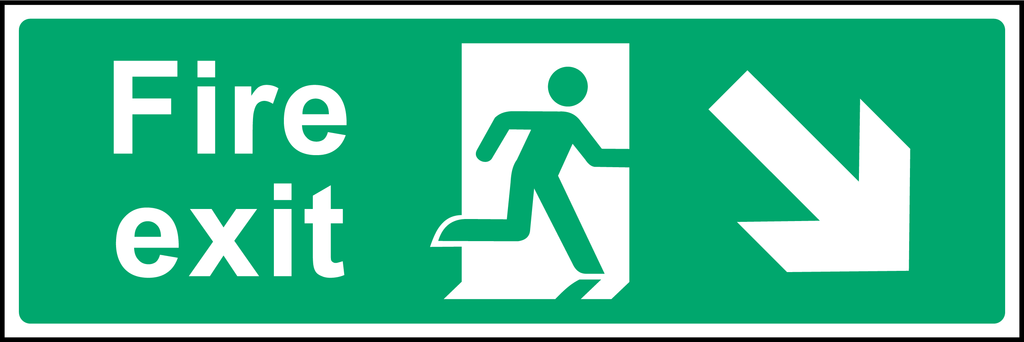 Fire exit (bottom right arrow)