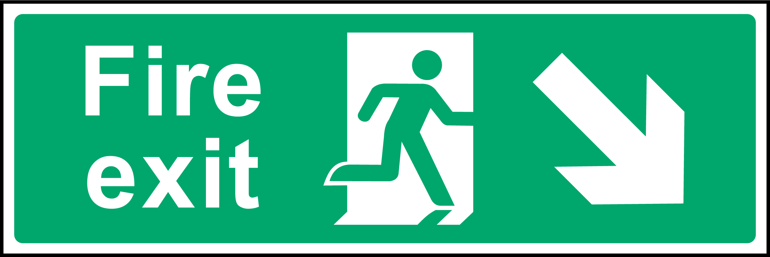 Fire exit (bottom right arrow)