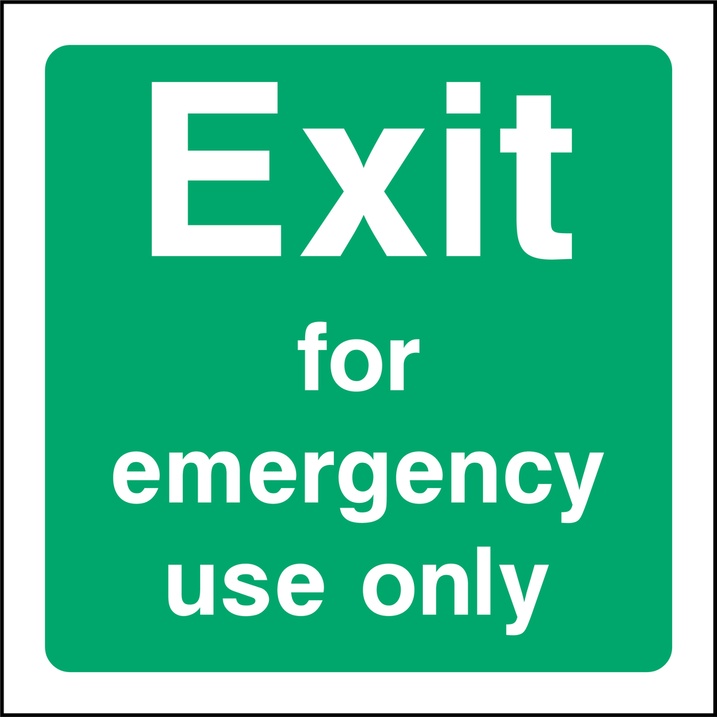 Exit for emergency use only