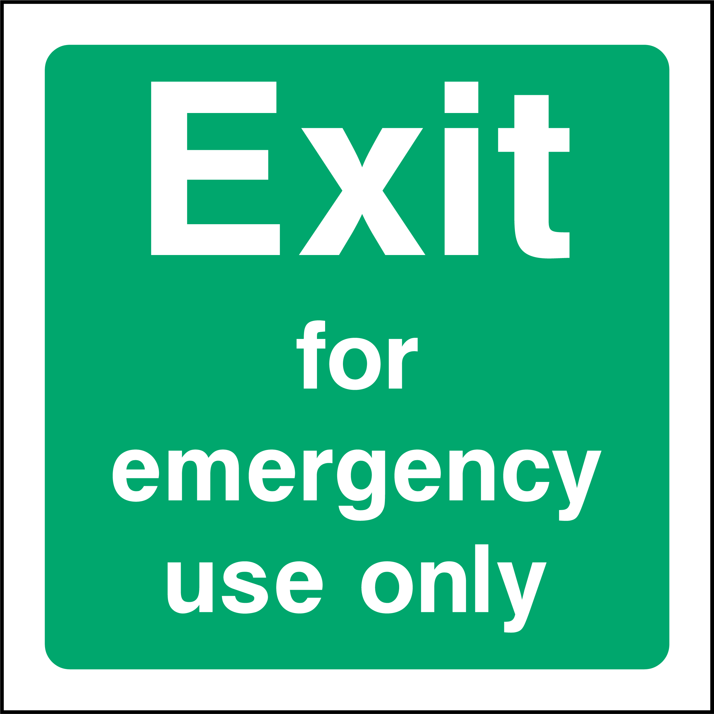 Exit for emergency use only