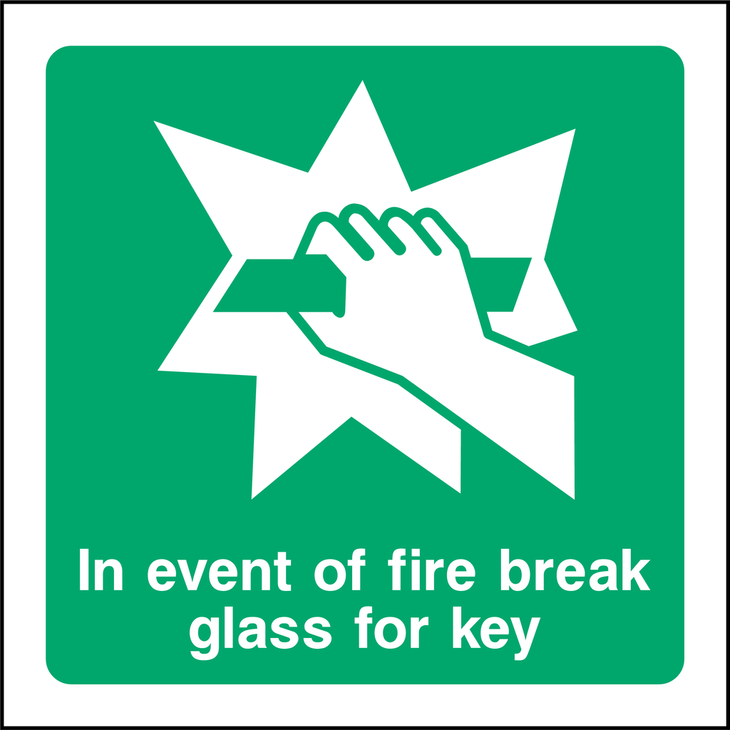 In event of fire break glass for key