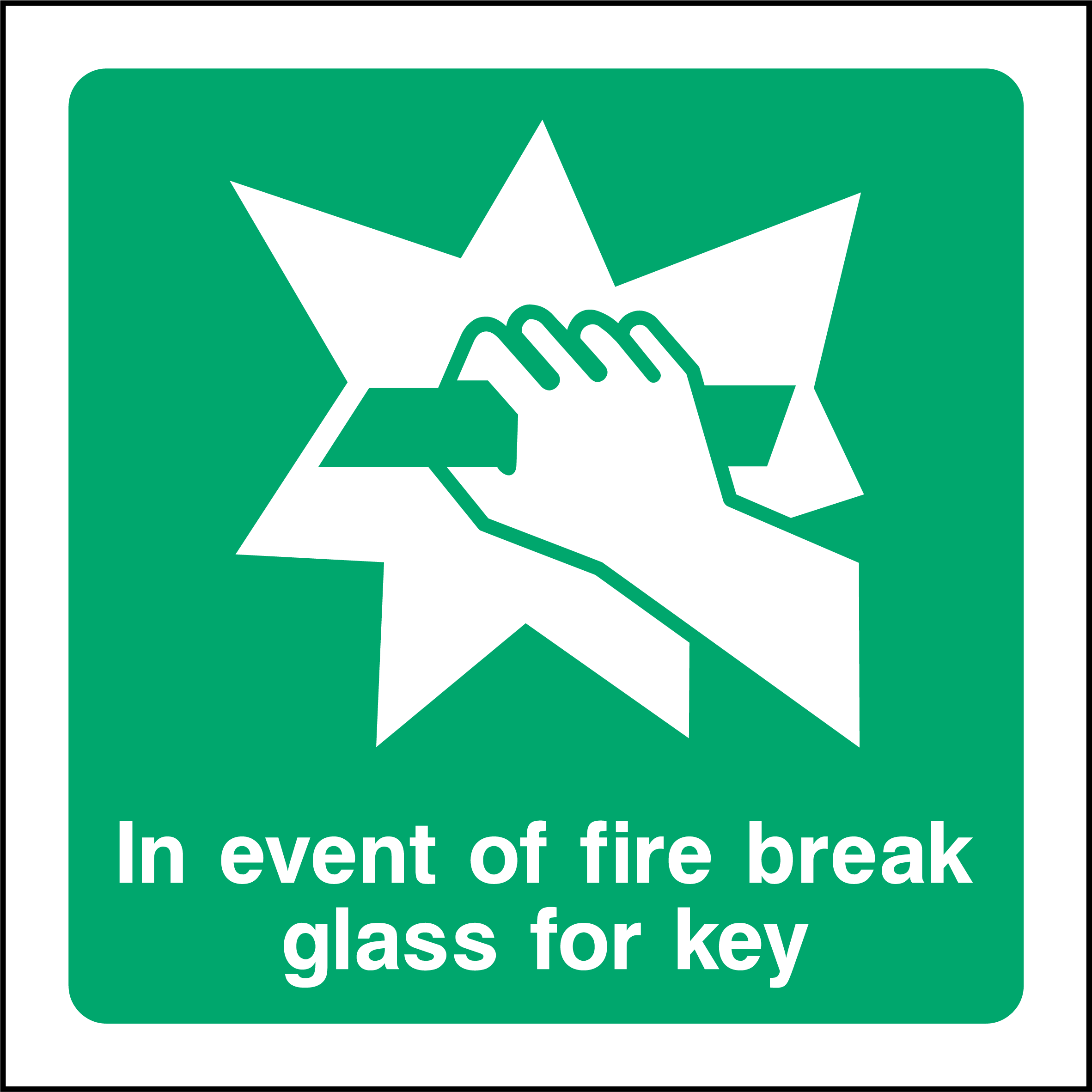 In event of fire break glass for key