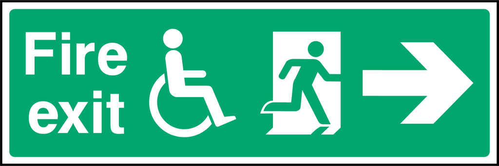 Disabled access fire exit (right arrow)