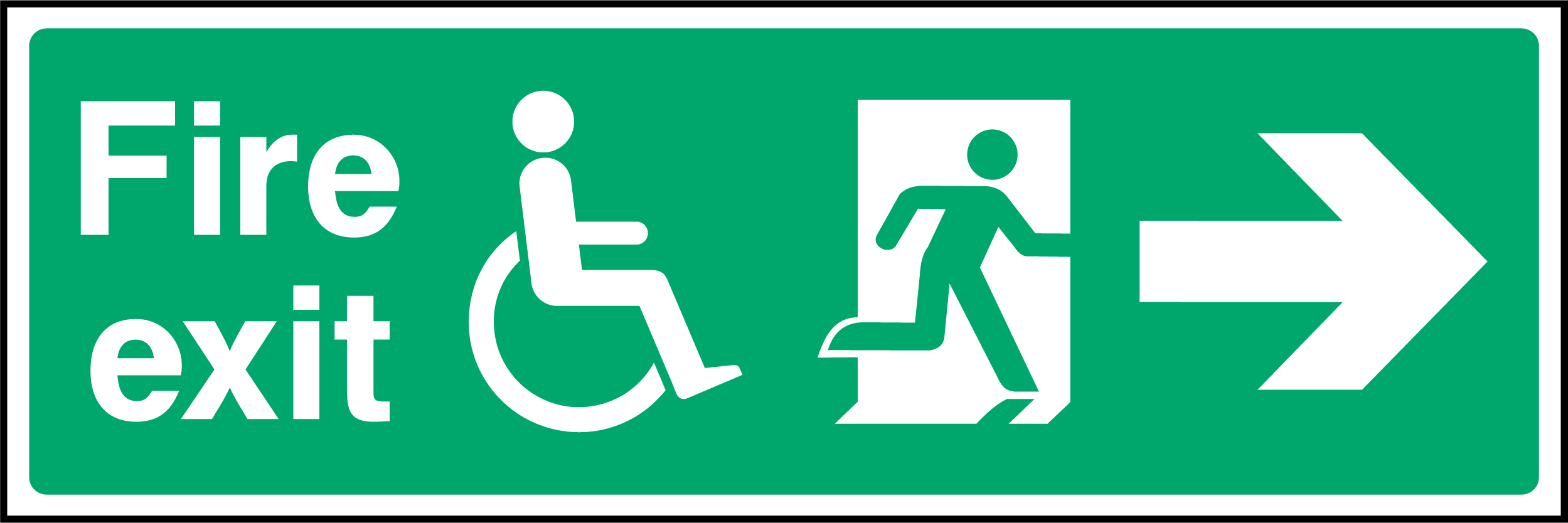 Disabled access fire exit (right arrow)