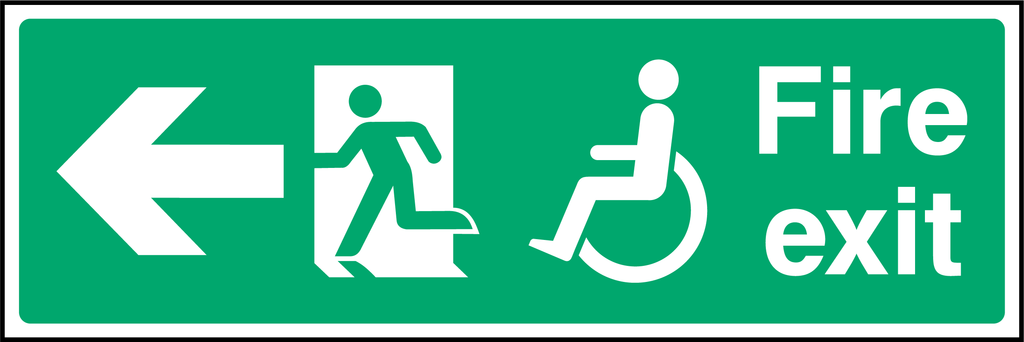 Disabled access fire exit (left arrow)