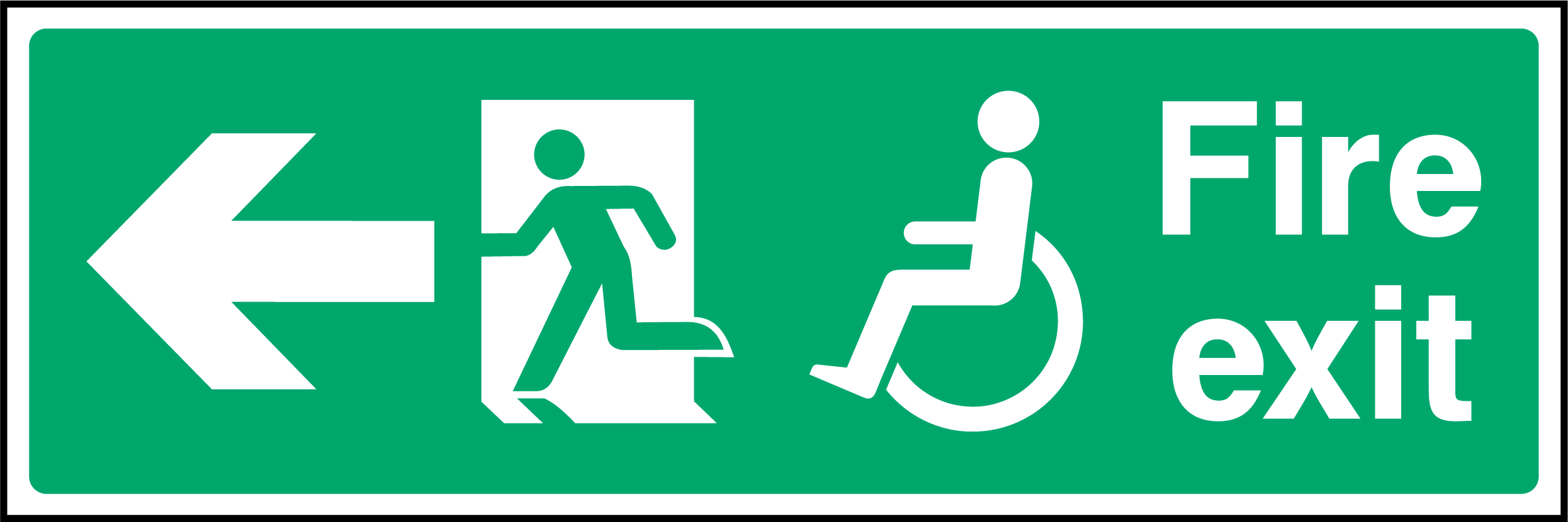 Disabled access fire exit (left arrow)