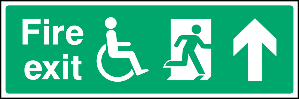 Disabled access fire exit (up arrow)
