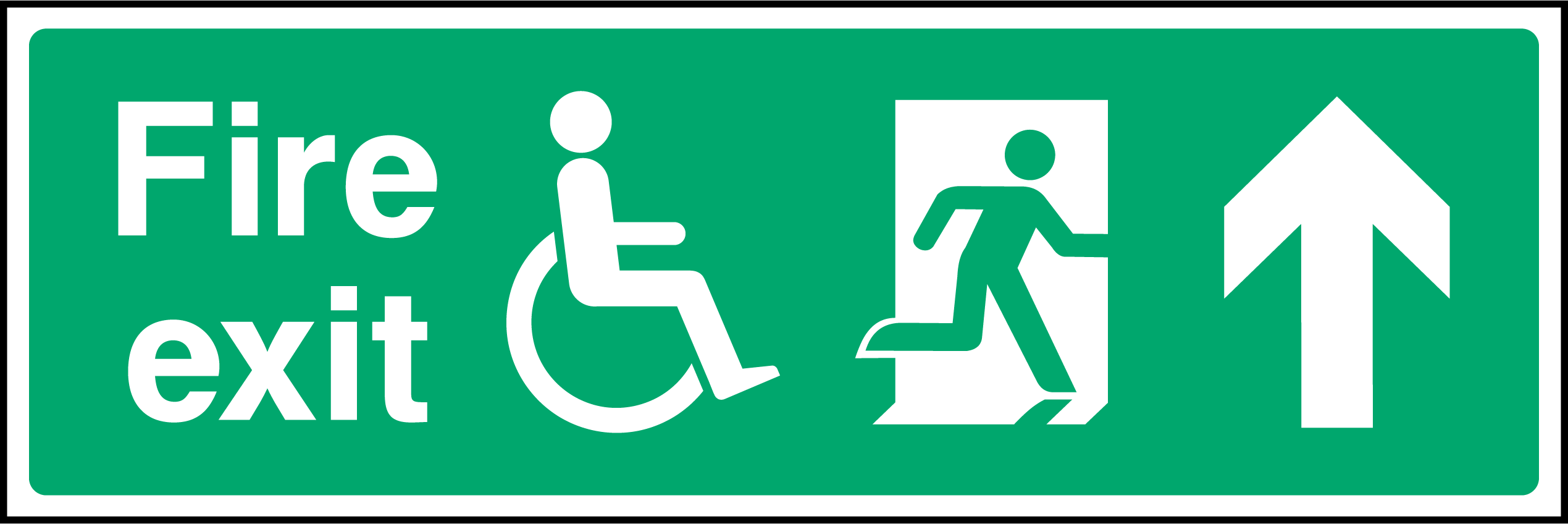 Disabled access fire exit (up arrow)