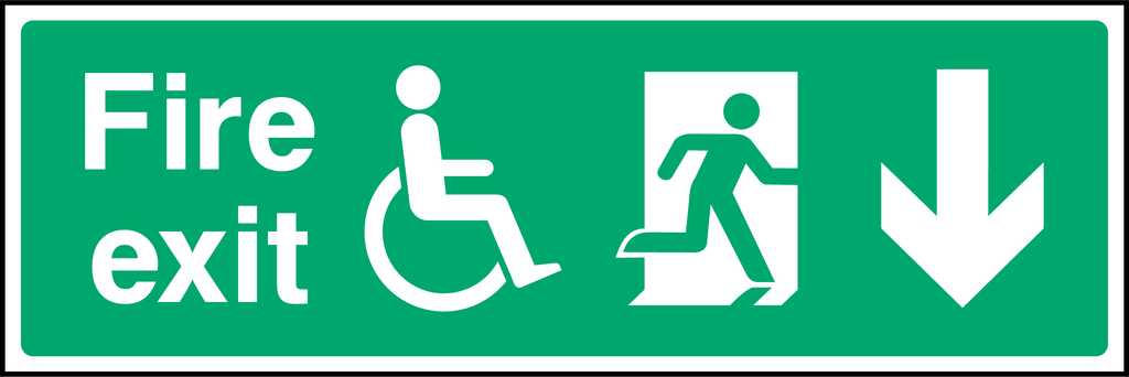Disabled access fire exit (down arrow)