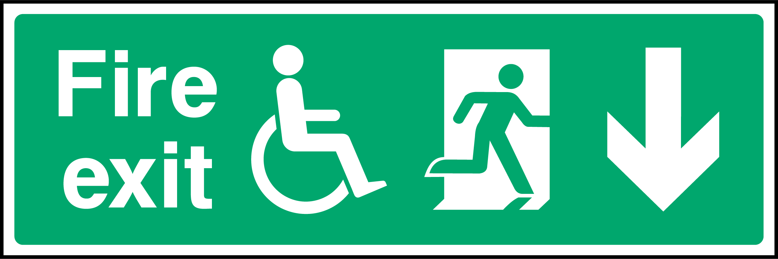 Disabled access fire exit (down arrow)
