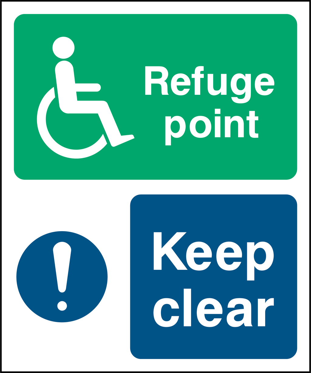 Refuge point, keep clear