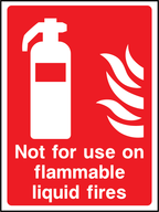 Extinguisher not for flammable liquid use