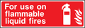 Fire extinguisher use on flammable liquid