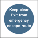 Keep clear exit from emergency escape route