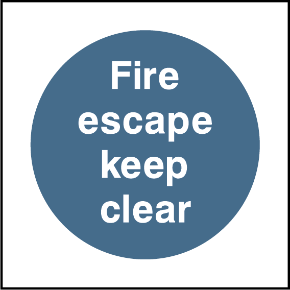 Fire escape keep clear