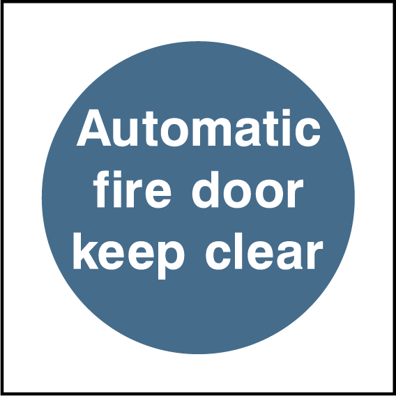 Automatic fire door keep clear
